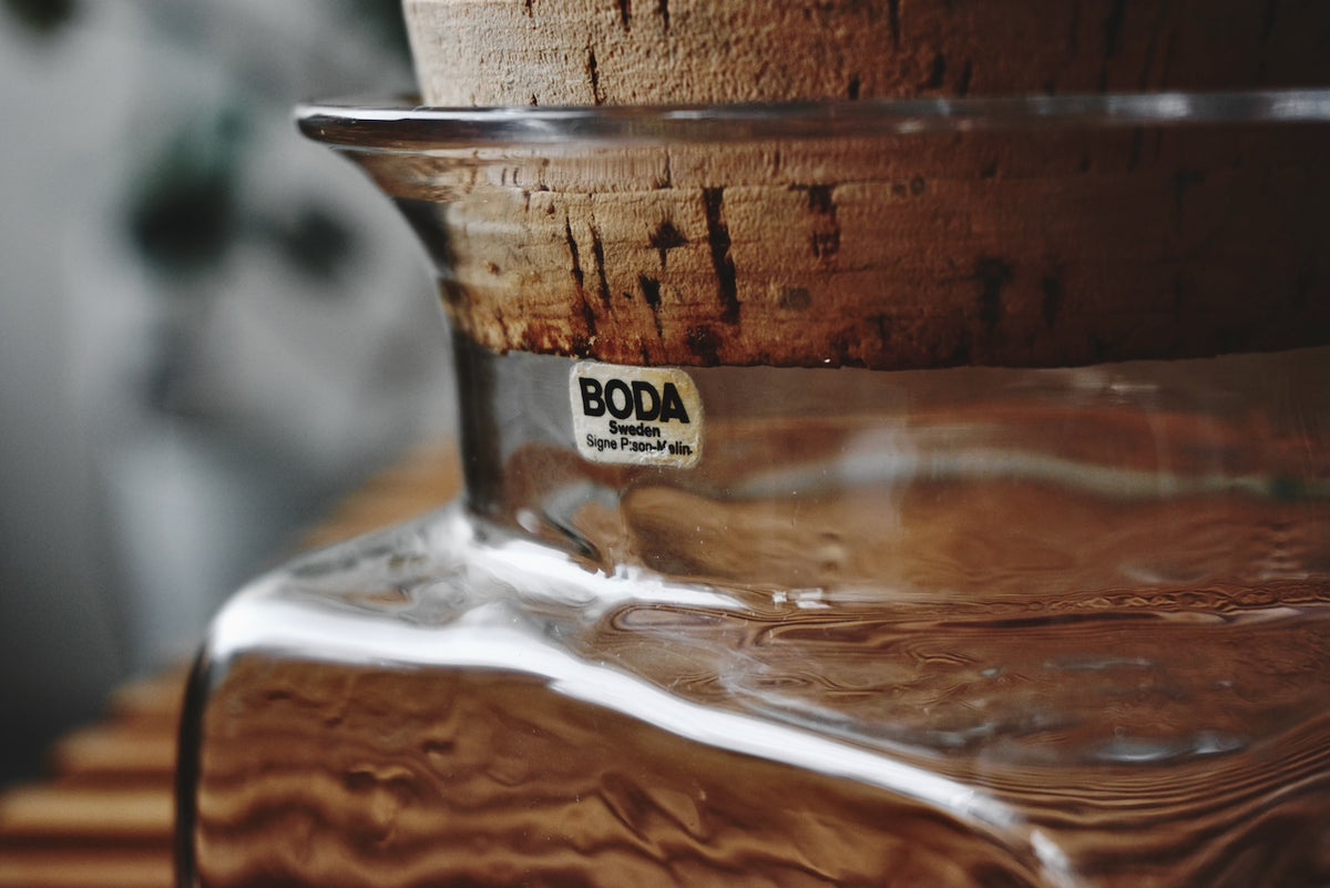 スウェーデンガラスヴィンテージBODA／Signe Person-Melin／canister